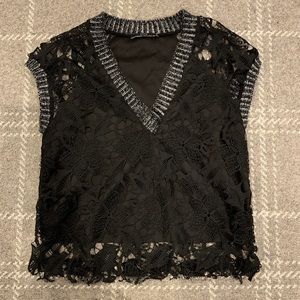 Zara Lace Detail “sweater” shirt